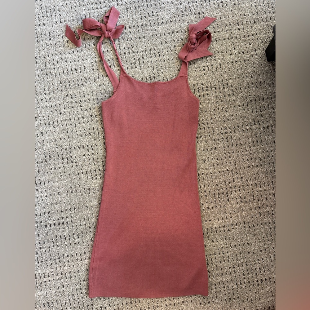 Urban Outfitters Dusty Rose Tie-Strap Mini Dress
